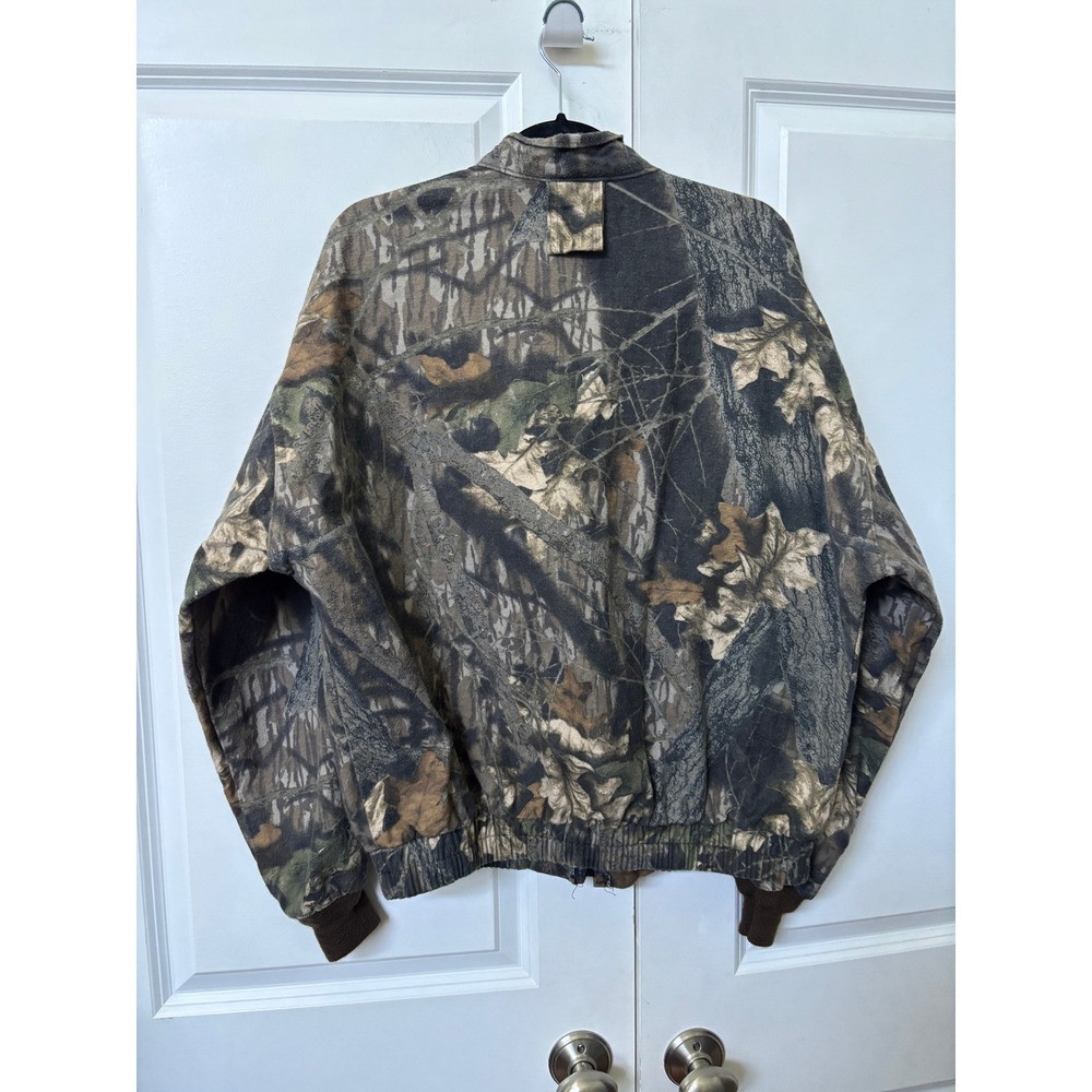 Mossy Oak Camo Bomber Jacket Mens Large Vintage 100 Cotton Full Zip Made in USA - Picture 5 of 7